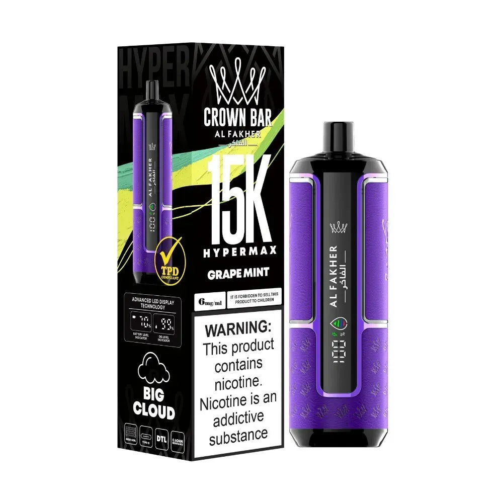 Al Fakher Crown Bar Hypermax 15000 Puffs Disposable in UAE