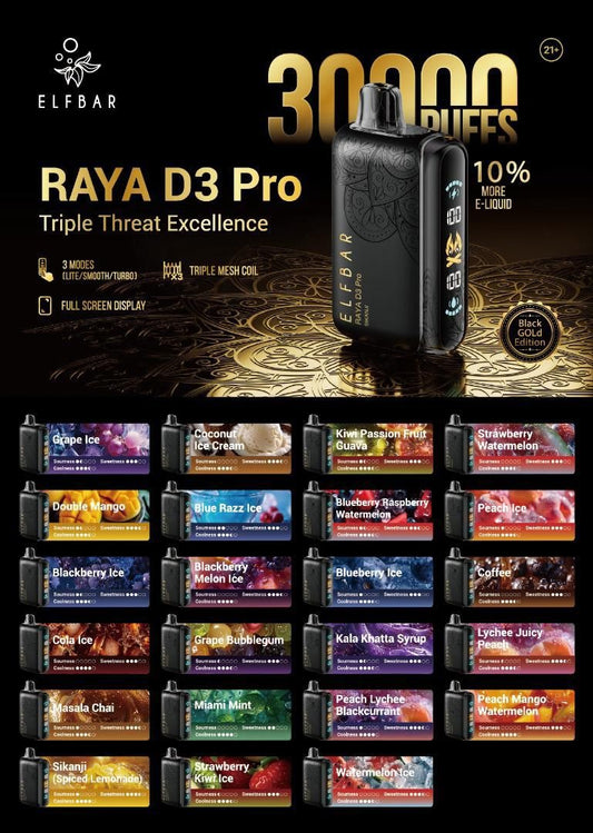 ELFBAR RAYA D3 PRO 30000 Puffs Disposable Vape in Dubai UAE