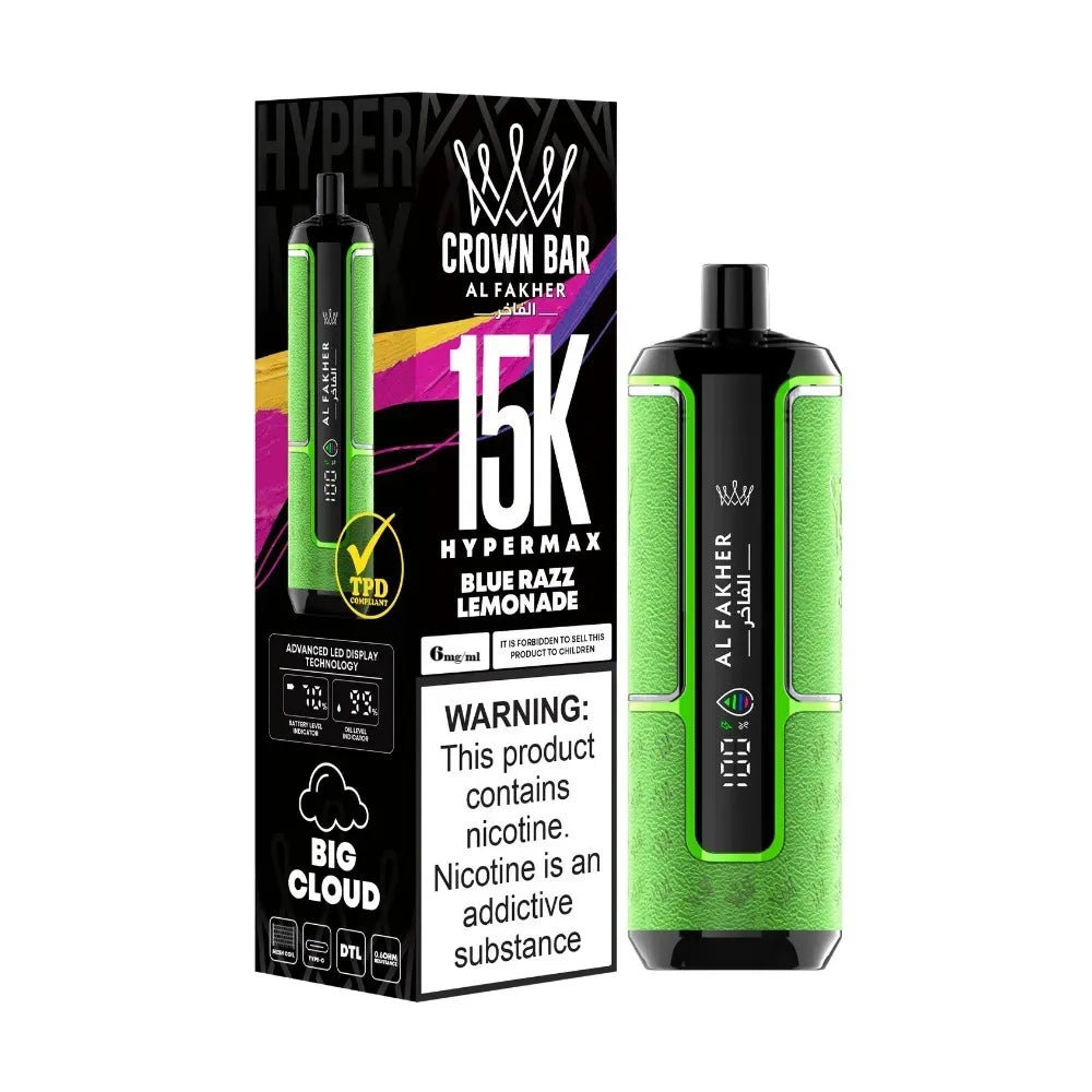Al Fakher Crown Bar Hypermax 15000 Puffs Disposable in UAE